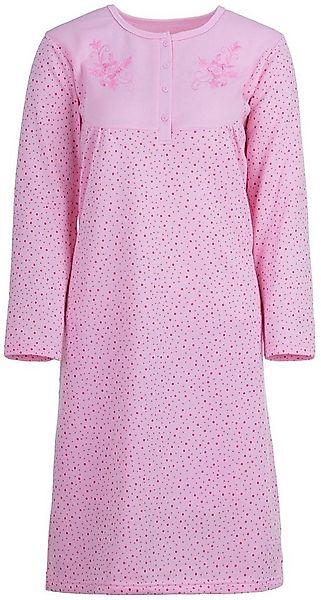 zeitlos Nachthemd Thermo Nachthemd - Punktemix mit Stickerei günstig online kaufen