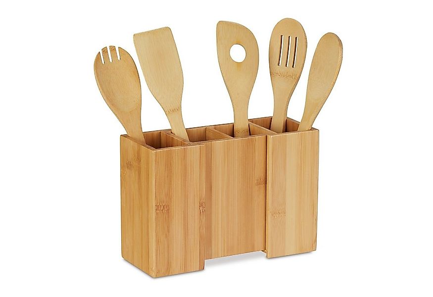 relaxdays Besteckhalter Küchenutensilienhalter mit Kochlöffeln günstig online kaufen