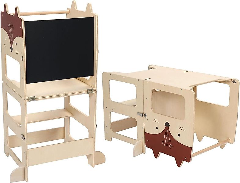 JEOBEST Stehhilfe Kleinkindturm, Lernturm, Stehturm, 3-in-1-Küchenhocker, günstig online kaufen