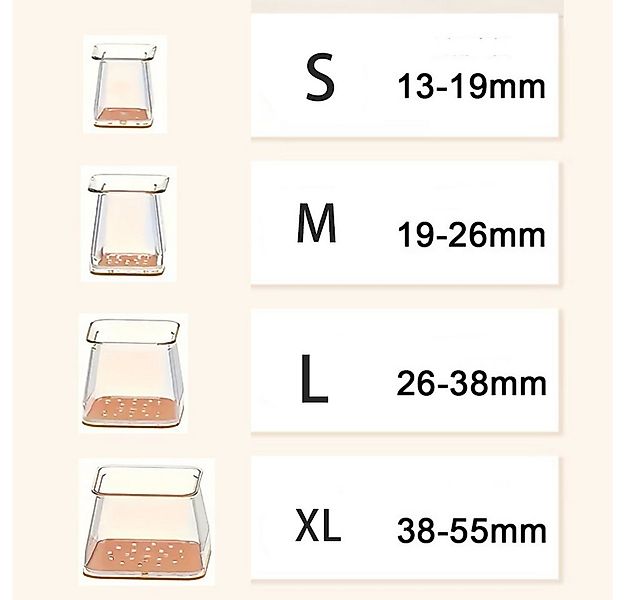 Coonoor Möbelfuß Stuhlbeinkappen Eckig,10 Stück Stuhlbeinschoner Stuhlhusse günstig online kaufen
