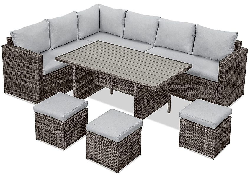 MeXo Gartenlounge-Set Rattan Ecklounge Gartenmöbel Set günstig online kaufen
