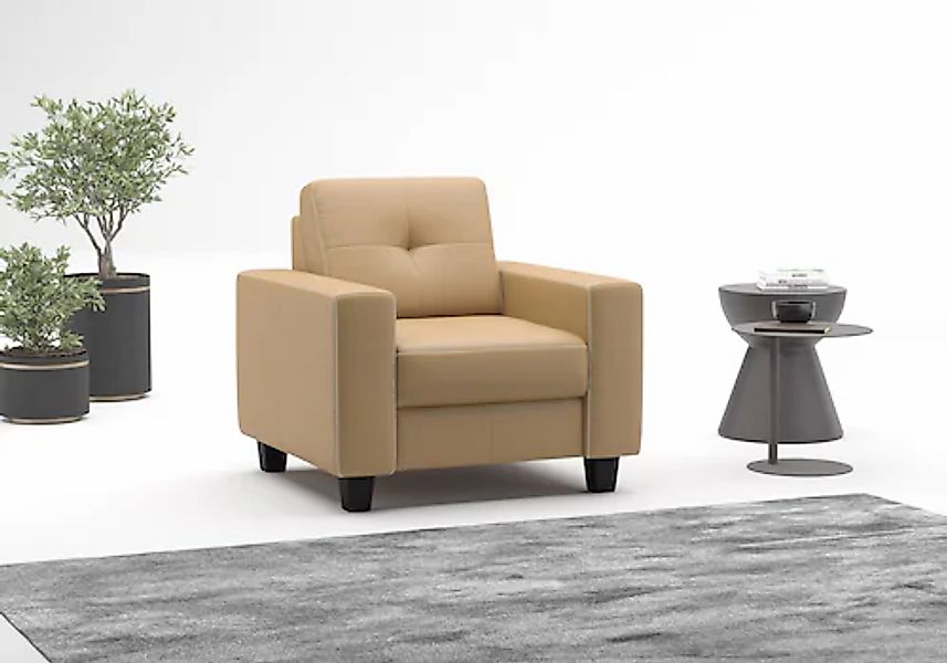 Home affaire Sessel »Varese« Kreuznaht in beige günstig online kaufen