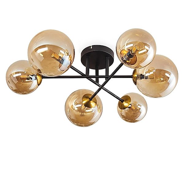 hofstein Deckenleuchte Deckenlampe aus Metall/Glas in günstig online kaufen