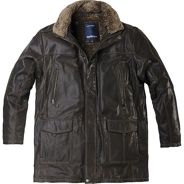 north 56 4 Lederjacke Lederjacke dunkelbraun mit Fellkragen North 56°4 by A günstig online kaufen