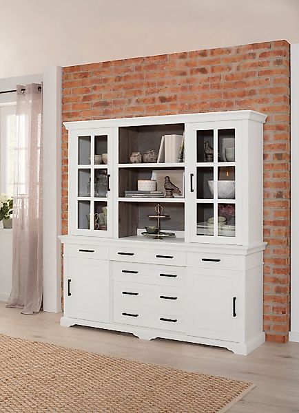 Home affaire Buffet "Anabel, mit Glastüren und Metallgriffen", aus massiver günstig online kaufen