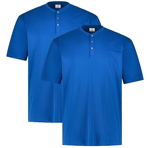 Pfundskerl Doppelpack Shirt mit Serafinokragen Farbe royalblau Größe: 5XL günstig online kaufen