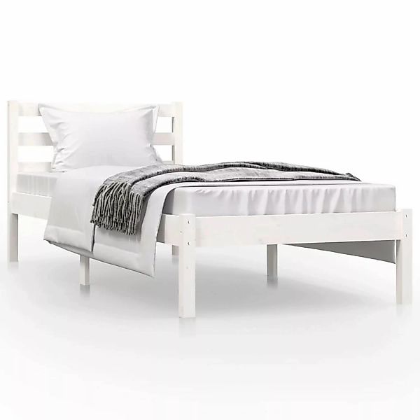 Vidaxl Massivholzbett Kiefer 75x190 Cm Weiß 2ft6 Small Single günstig online kaufen