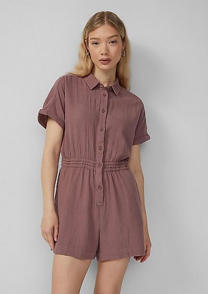 QS Jumpsuit Overall Musselin-Overall mit Elastikbund in der Taille günstig online kaufen