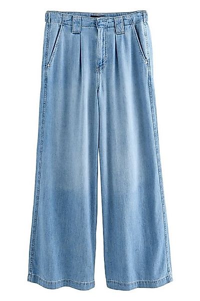 Next Weite Jeans Denim-Hose aus Leinenmix, weites Bein, Kurzgröße (1-tlg) günstig online kaufen