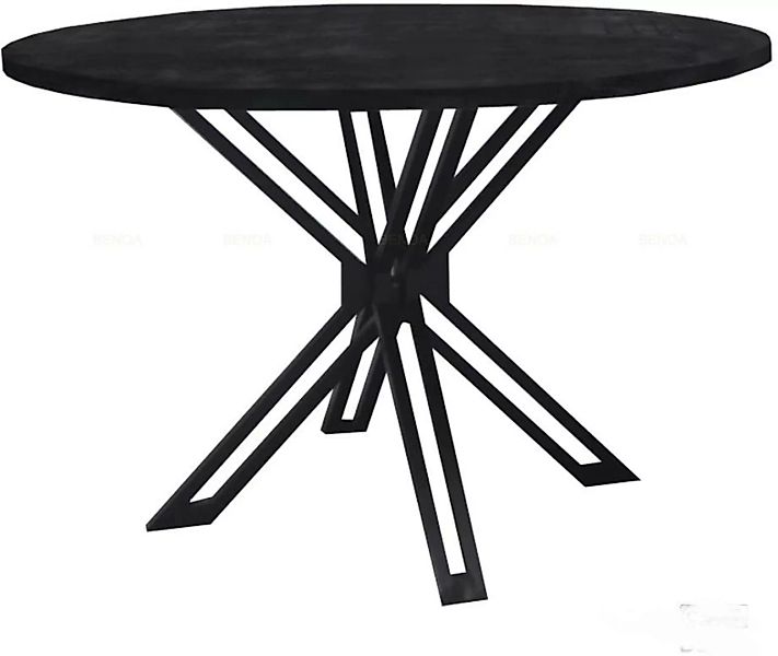 Esstisch Rund Schwarz Tisch Küchentisch Metall Massiv Design Mangoholz Indu günstig online kaufen