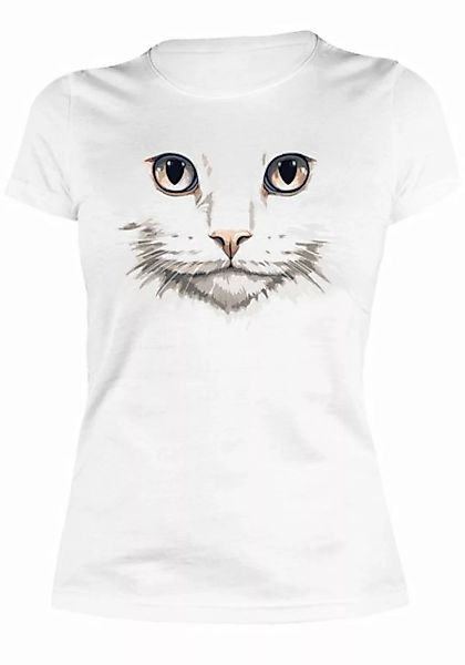 Art & Detail Shirt T-Shirt Weiße Katze Design für Damen Nachthemd günstig online kaufen