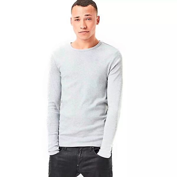 G-star Base Ribbed Neck Premium 1 By 1 Langarm-t-shirt 2XS Grey Heather günstig online kaufen