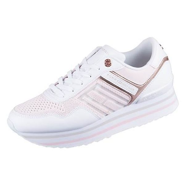 Tommy Hilfiger Knitted Flatform Sneaker Schuhe EU 40 White / Pink günstig online kaufen