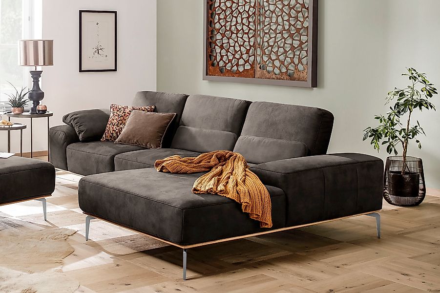 W.SCHILLIG Ecksofa "run, Designsofa, bequem, L-Form" mit elegantem Holzsock günstig online kaufen