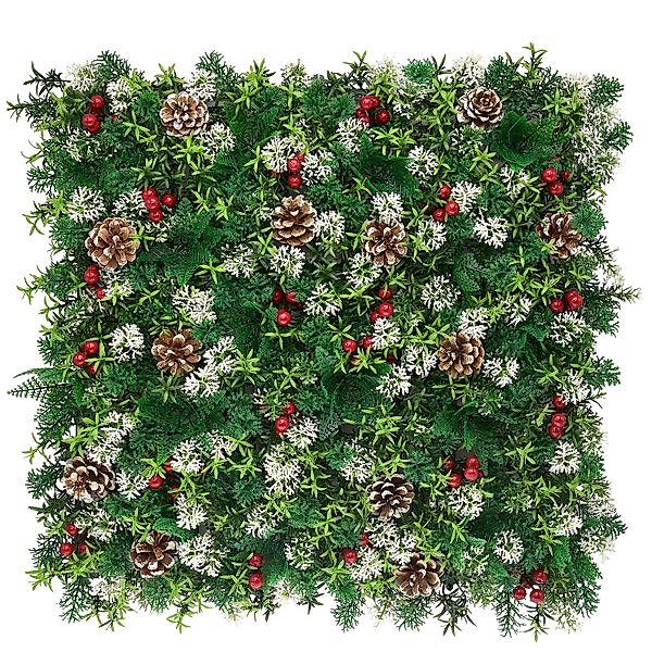 Kunstpflanze Pflanzenwand Greenglow, Dekorative Weihnachtswand, Kubus, günstig online kaufen