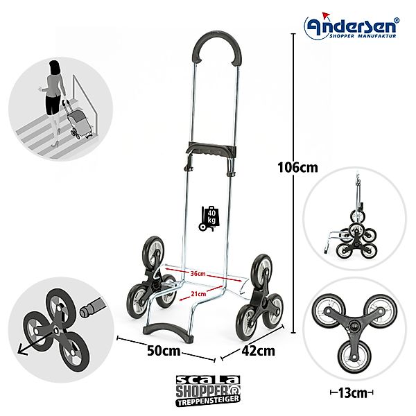Andersen Einkaufstrolley Andersen Scala Shopper Treppensteiger günstig online kaufen