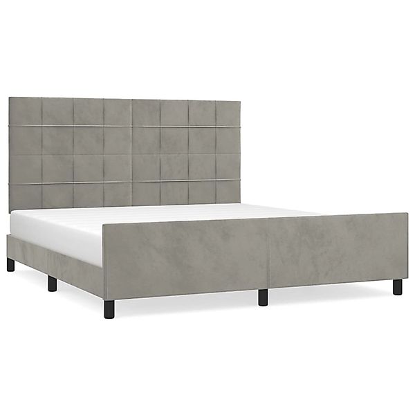 vidaXL Bettgestell mit Kopfteil Hellgrau 180x200 cm Samt Modell 71394542 günstig online kaufen