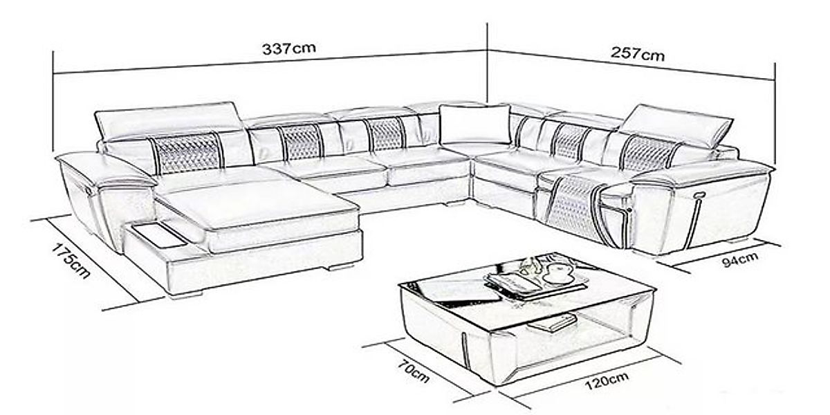 Xlmoebel Ecksofa Moderne Eckcouch mit Couchtisch als 2-teilige Wohnlandscha günstig online kaufen