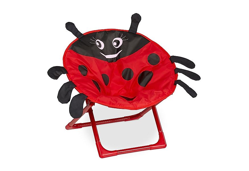 relaxdays Campingstuhl Faltbarer Moonchair für Kinder, Marienkäfer günstig online kaufen
