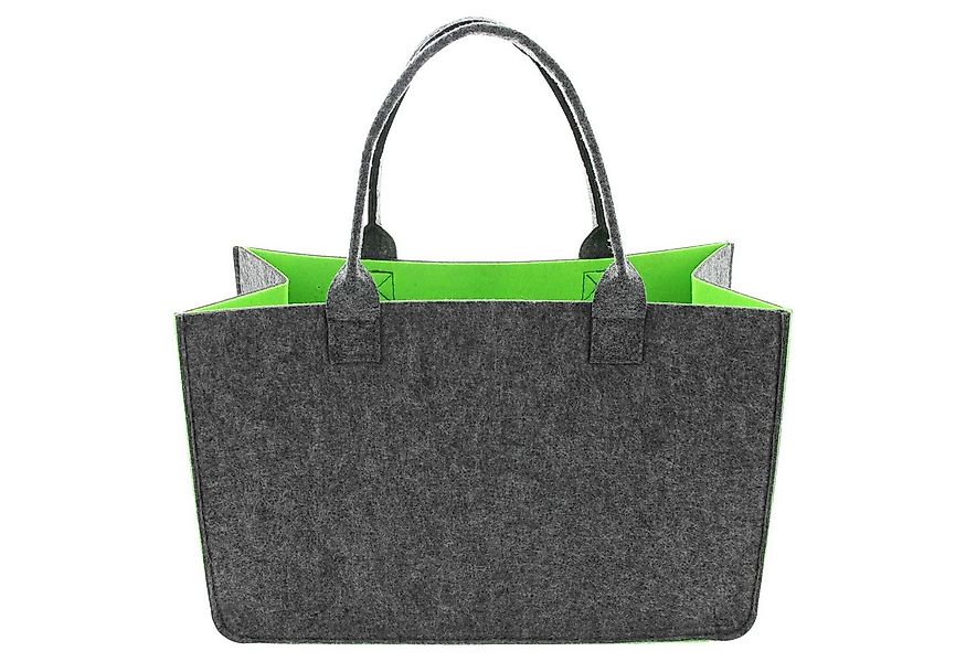 Dekoleidenschaft Shopper "Two-Tone" Filz, grau / grün, Einkaufstasche, Filz günstig online kaufen