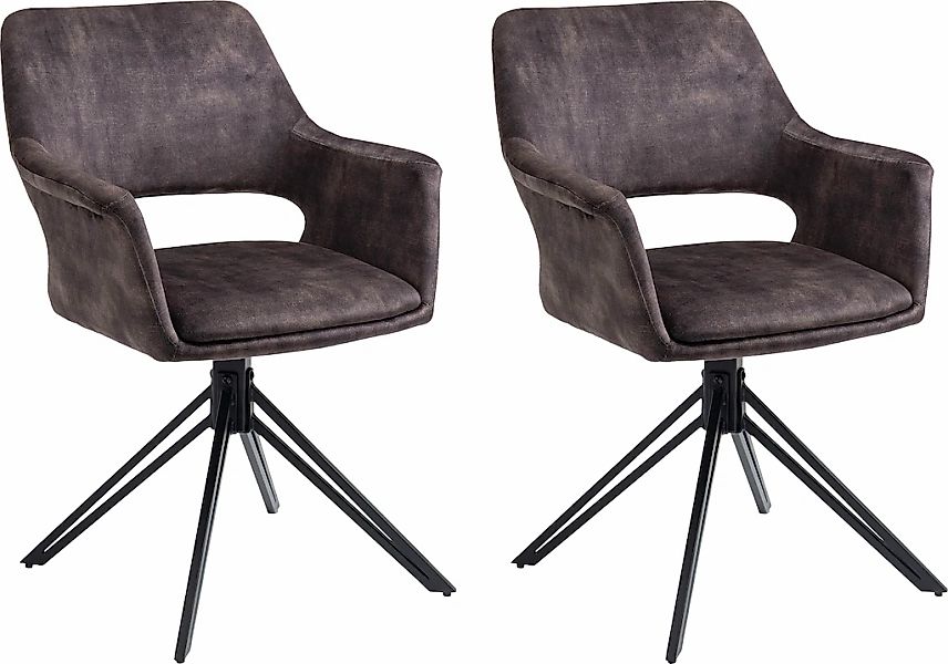 byLIVING Esszimmerstuhl "Estelle" (Set) 2 Stk. Samtstoff 360 Grad drehbar günstig online kaufen
