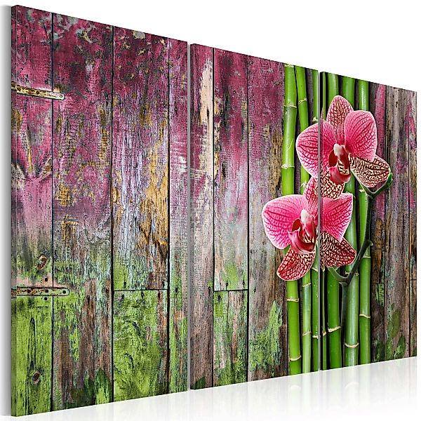 Wandbild - Blüten und Bambus günstig online kaufen