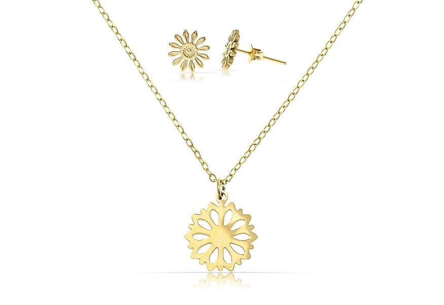Made by Nami Schmuckset Damen Gold Halskette und Ohrstecker Wasserfest, aus günstig online kaufen