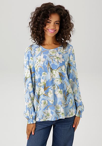 Aniston CASUAL Schlupfbluse, mit farbharmonischem Blumendruck günstig online kaufen