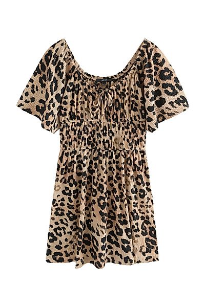 Next Jerseykleid Kurzärmeliges Jersey-Minikleid mit Bindedetail günstig online kaufen