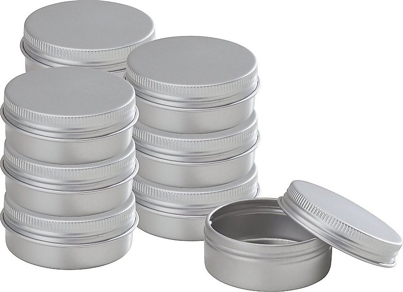 VBS Aufbewahrungsbox Rund, mit Schraubdeckel Aluminium günstig online kaufen