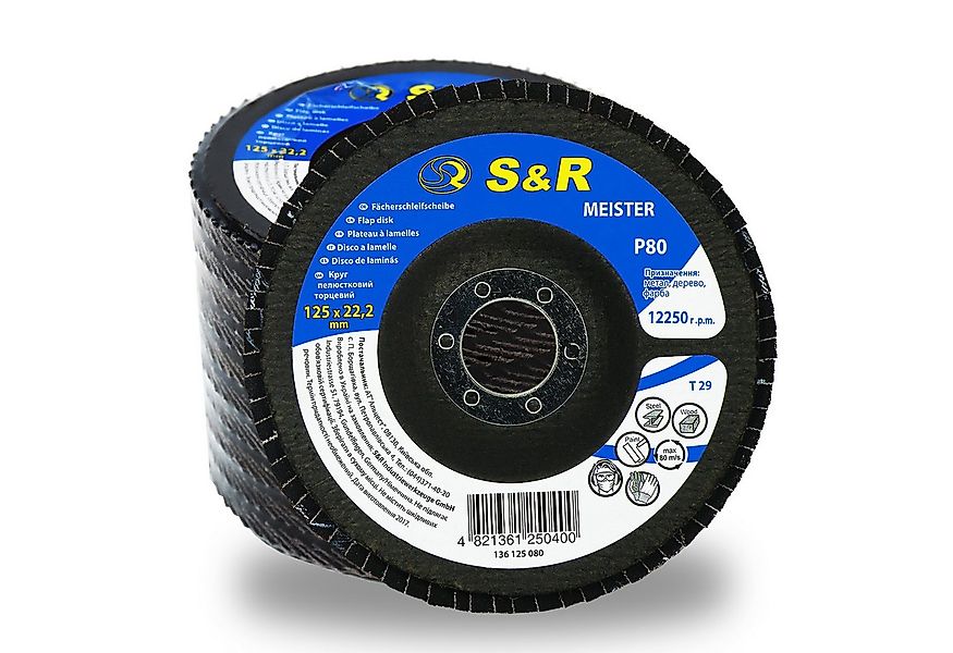 S&R Schleifscheibe Fächerschleifscheiben für Winkelschleifer Körnung 80, 12 günstig online kaufen