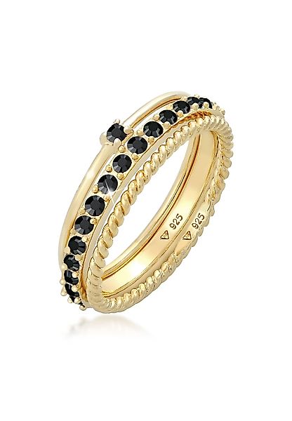 Elli Solitärring Stapelring 3er Set 925 günstig online kaufen