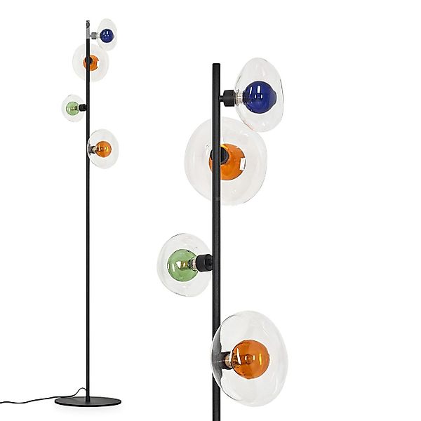 hofstein Stehlampe Stehleuchte aus Metall/Glas in günstig online kaufen