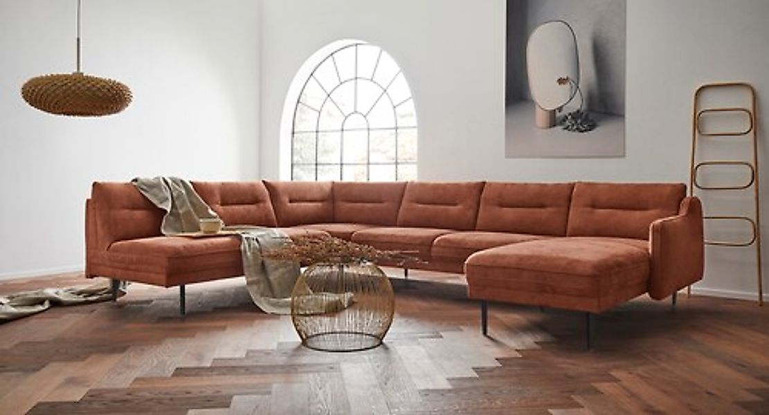 Home affaire Wohnlandschaft »Nordfyn U-Form« edles Design in 3 Bezugsqualit günstig online kaufen