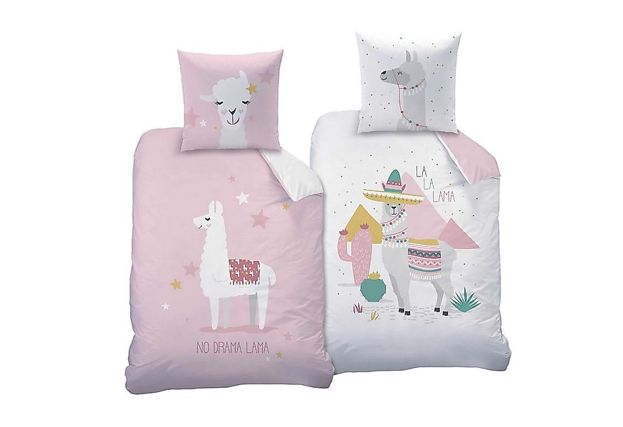 Familando Kinderbettwäsche Lama Alpaka Set 135x200 80x80 cm aus 100% Baumwo günstig online kaufen