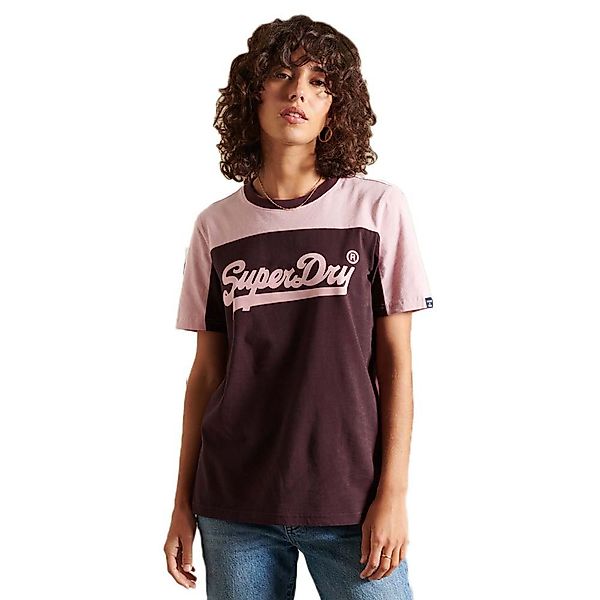 Superdry Vintage Logo Ac Colour Block Kurzarm T-shirt L Rich Deep Burgundy günstig online kaufen