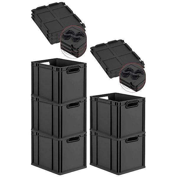 PROREGAL SparSet 5x Eurobox Nextgen Color Mit Auflagedeckel HxBxT 32x30x40c günstig online kaufen