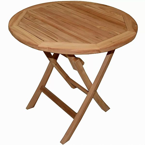 Klapptisch Salerno Teak Massivholz Rund günstig online kaufen