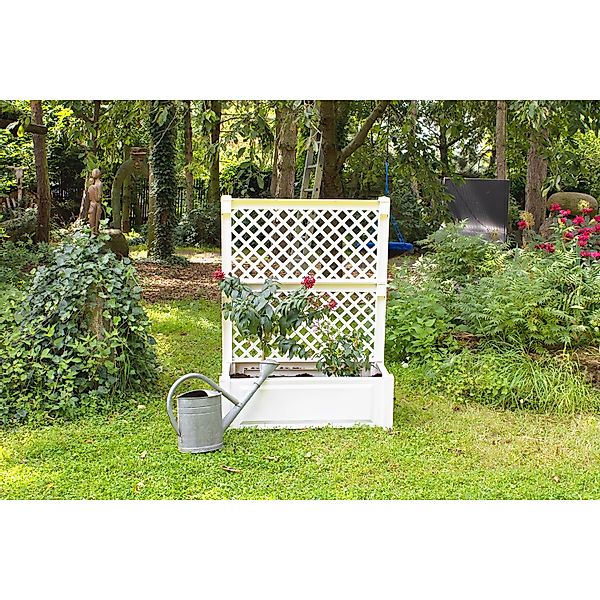 KHW Blumenkasten KHW Pflanzkasten mit Spalier Blumenkasten Kübel anthrazit günstig online kaufen