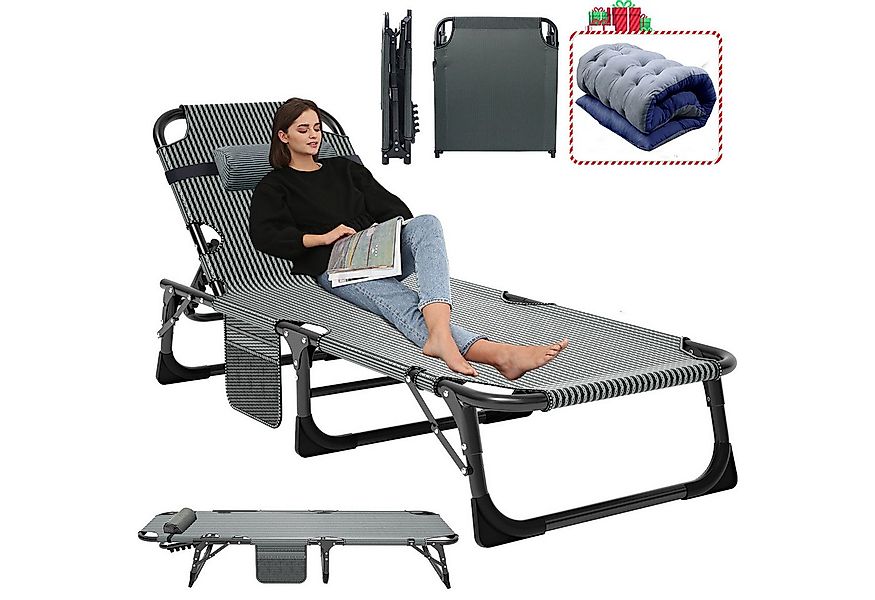 Meulbaty Klappbett Gästebett, Sonnenliege, Campingbett, 220KG lastlager Gar günstig online kaufen