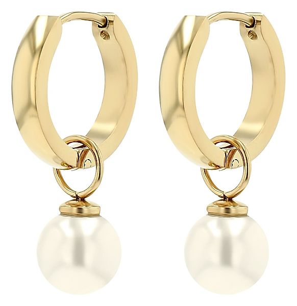 Adelia´s Klappcreolen "Damen Ohrringe – Klappcreole aus Edelstahl mit Perle günstig online kaufen