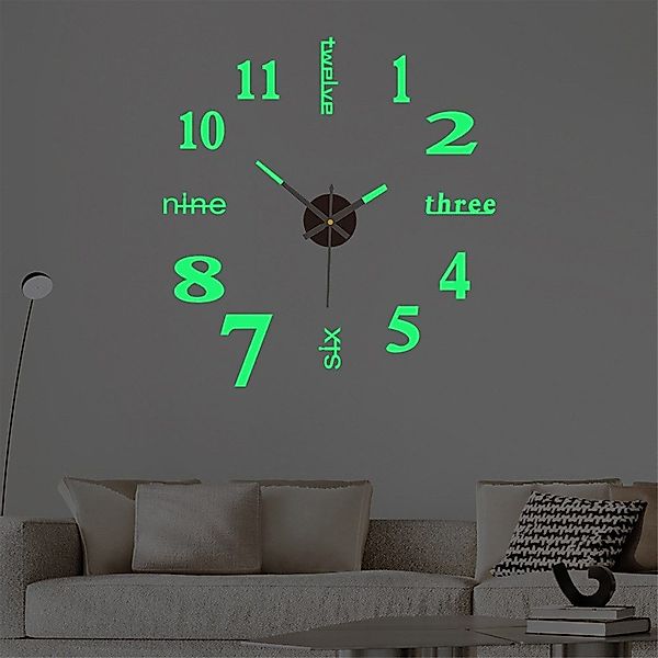 ZEUOPQ Wanduhr 3D Wanduhr Leuchtzeiger XXL günstig online kaufen