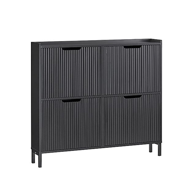 SoBuy Schuhkipper mit 4 Klappen Schuhschrank Schmal für Diele Flur FSR177-L günstig online kaufen