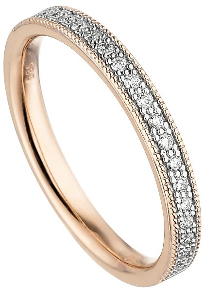JOBO Fingerring "Ring mit 19 Diamanten", 585 Roségold günstig online kaufen