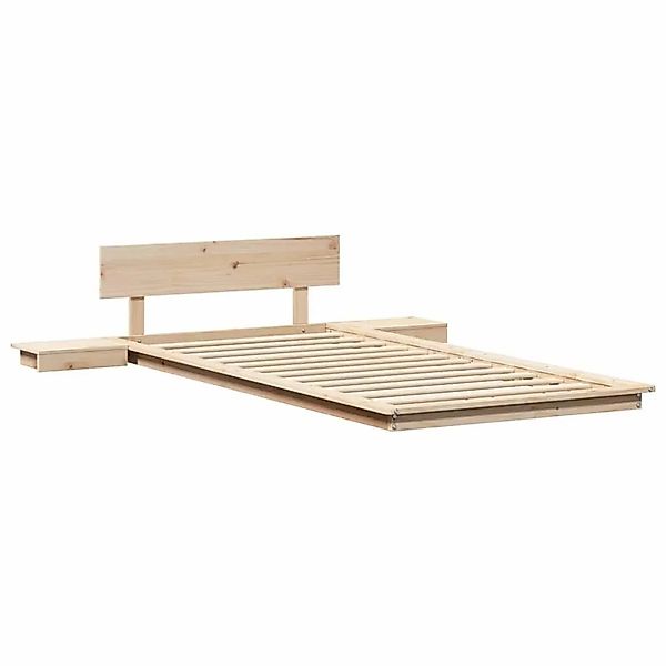 vidaXL Bettgestell mit Kopfteil mit Stauraum Braun 90 x 200 cm Holz 872416 günstig online kaufen