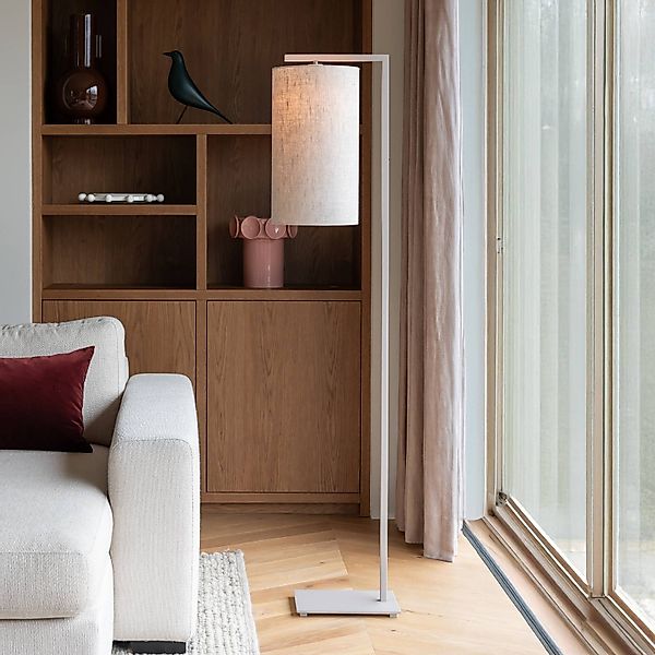 IT'S ABOUT ROMI Stehlampe Boston, Ø25cm, hellgrau/sandfarben günstig online kaufen