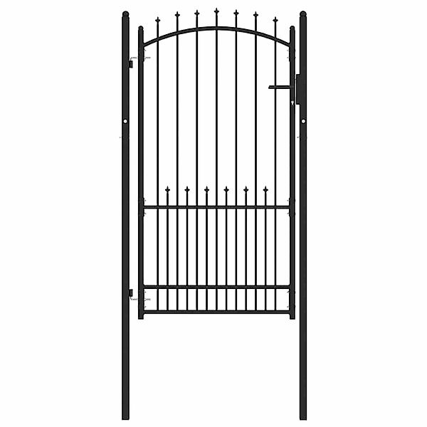 vidaXL Zauntor mit Spitzen mit Schloss Schwarz 100 x 175 cm 146401 günstig online kaufen