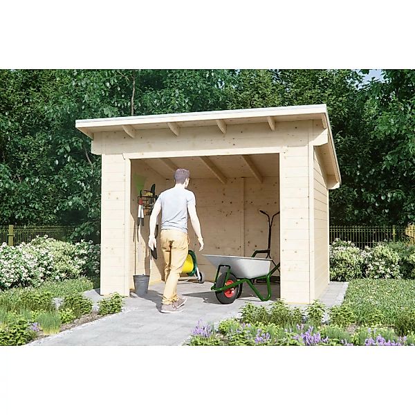 Skan Holz Holz-Gartenhaus Unterstand Ole Natur 300 cm x 250 cm günstig online kaufen