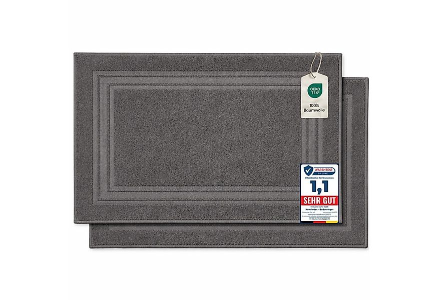 Komfortec Badematte Badvorleger aus 100% Baumwolle, 50x70 cm Duschvorleger, günstig online kaufen