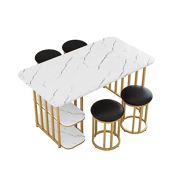 OKWISH Essgruppe Esstisch mit 4 Stühlen, günstig online kaufen
